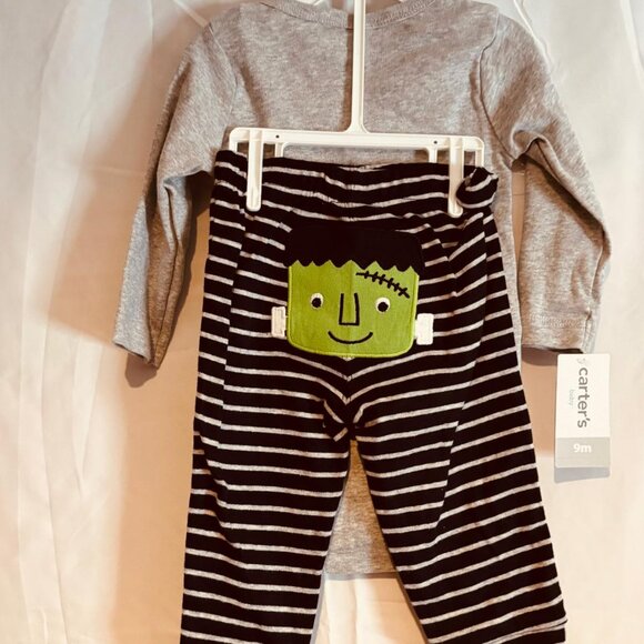 Carter’s Baby “Mommy’s Little Monster” 2-Piece Frankenstein Outfit Grey 9 Months - Picture 2 of 8